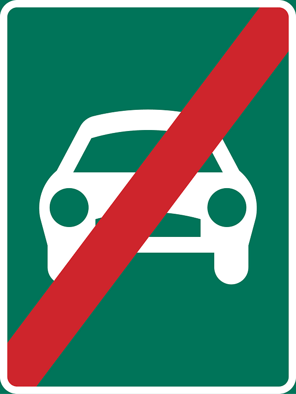 Expressway ends sign in Sweden