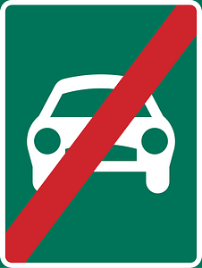 Expressway ends sign in Sweden