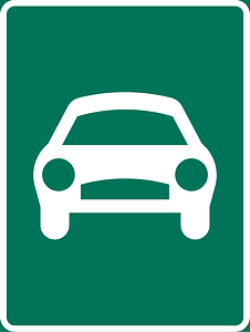 Expressway sign in Sweden