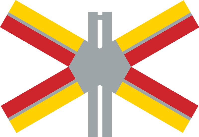 Level crossing (one track) sign in Sweden