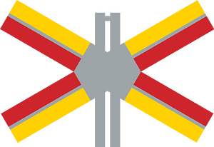 Level crossing (one track) sign in Sweden