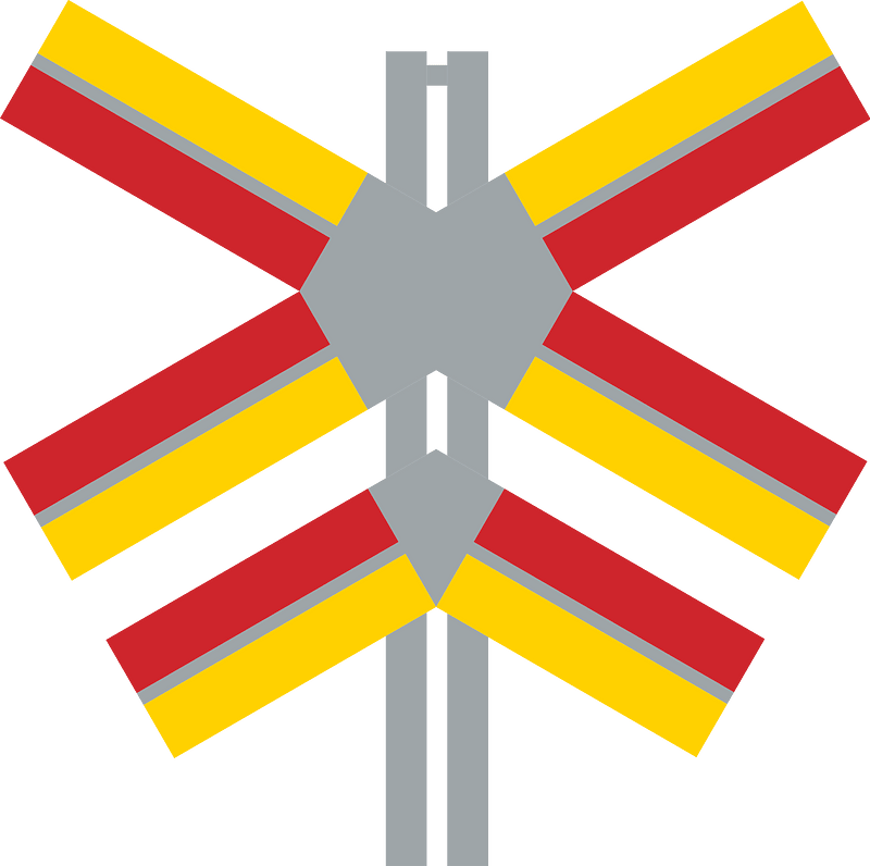 Level crossing (multiple tracks) sign in Sweden