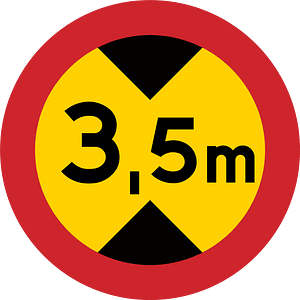 Maximum height sign in Sweden