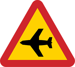 Low-flying aircraft sign in Sweden