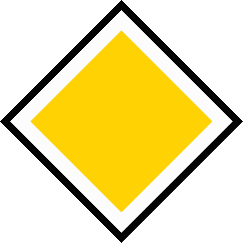 Priority road sign in Sweden