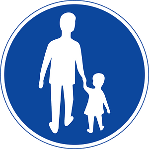 Pedestrians only sign in Sweden