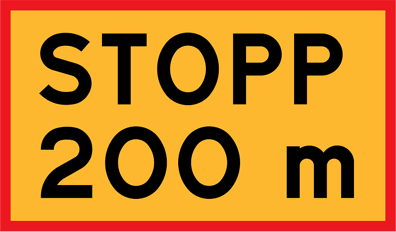 Stop ahead sign in Sweden