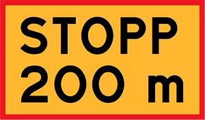 Stop ahead sign in Sweden