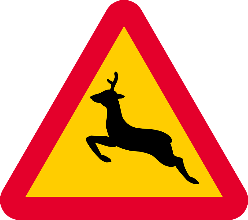 Wild animals sign in Sweden