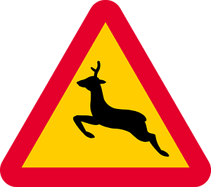 Wild animals sign in Sweden