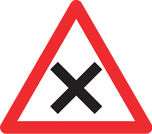 Crossroads with priority to the right sign in Switzerland