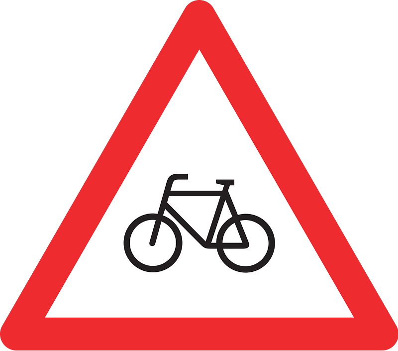Cyclists ahead sign in Switzerland