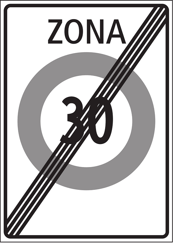 End of speed limit zone sign in Switzerland