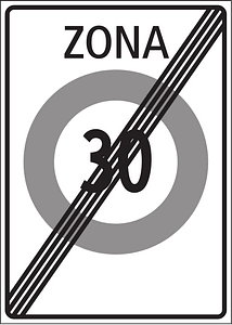 End of speed limit zone sign in Switzerland