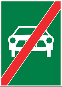 Expressway ends sign in Switzerland