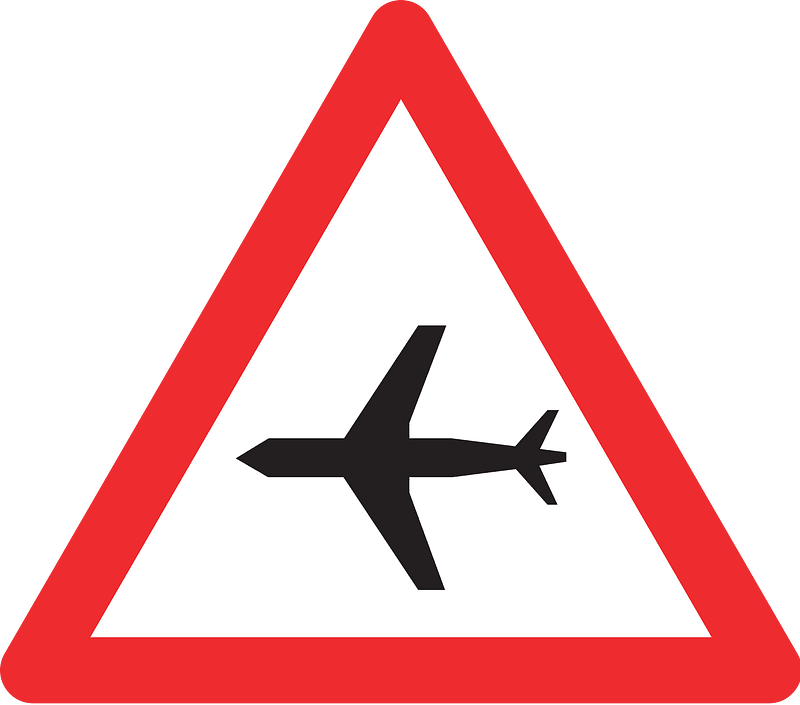 Low-flying aircraft sign in Switzerland