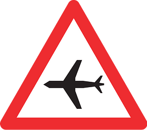 Low-flying aircraft sign in Switzerland