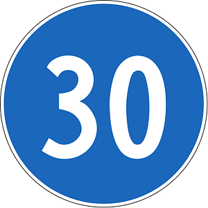 Minimum speed limit sign in Switzerland