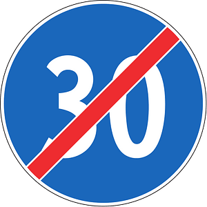 Minimum speed limit ends sign in Switzerland