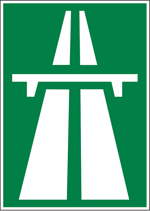 Motorway sign in Switzerland