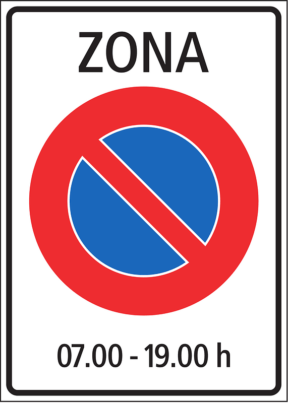 No parking zone sign in Switzerland