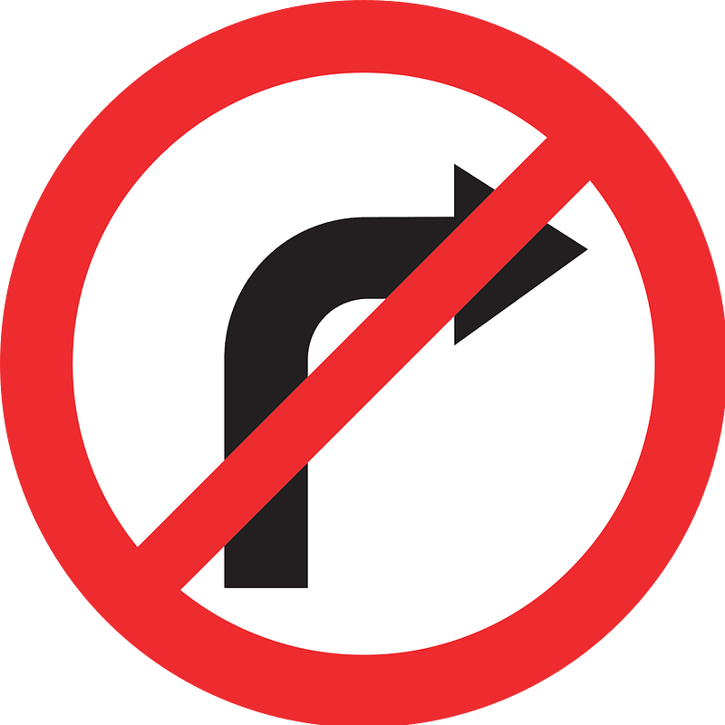 No right turn sign in Switzerland