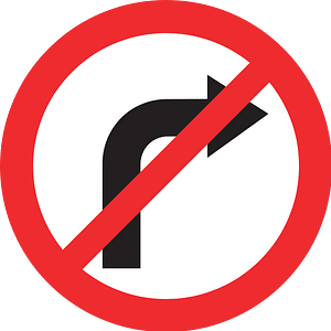 No right turn sign in Switzerland