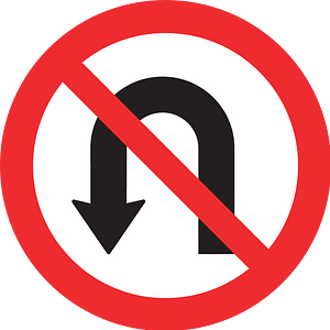 No U-turns sign in Switzerland