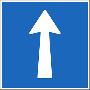 One-way street sign in Switzerland