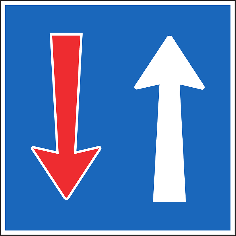 Priority over oncoming vehicles sign in Switzerland