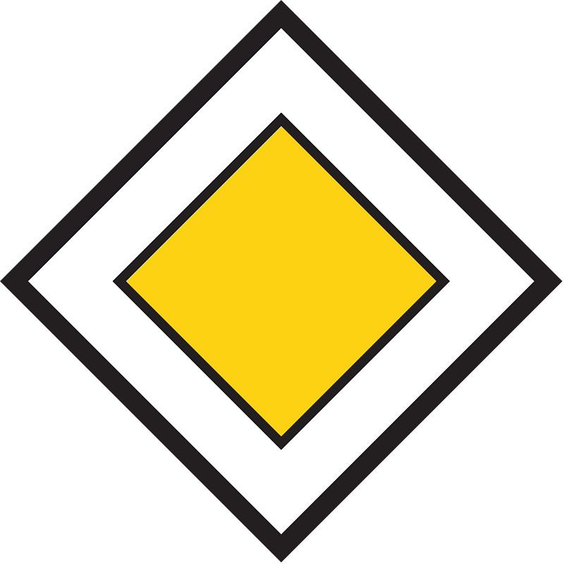 Priority road sign in Switzerland
