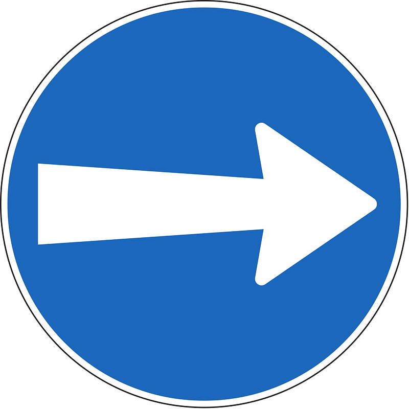 Proceed right only sign in Switzerland