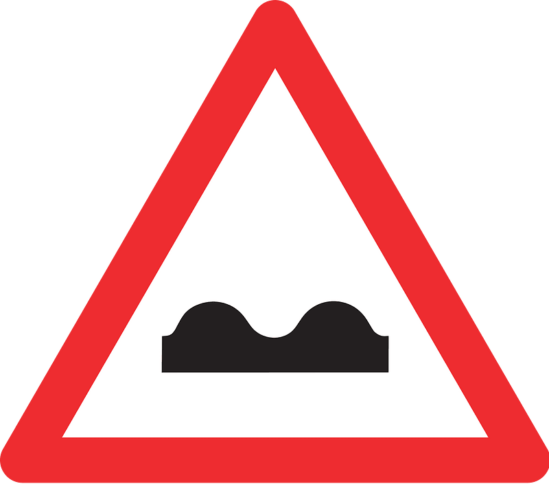 Road hump ahead sign in Switzerland