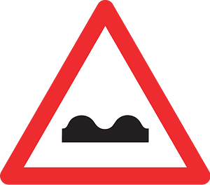 Road hump ahead sign in Switzerland