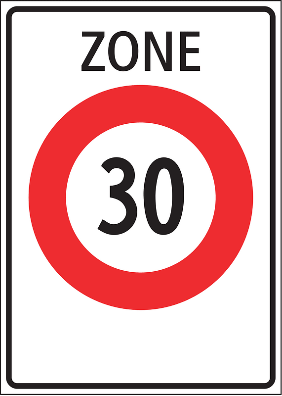 Speed limit zone sign in Switzerland