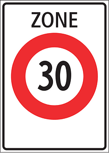 Speed limit zone sign in Switzerland