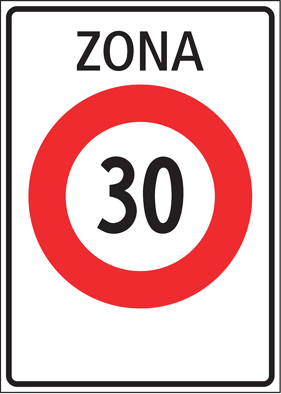 Speed limit zone sign in Switzerland
