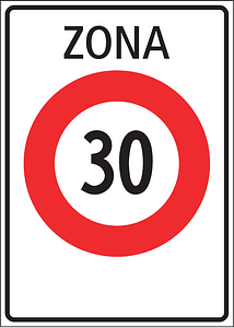 Speed limit zone sign in Switzerland