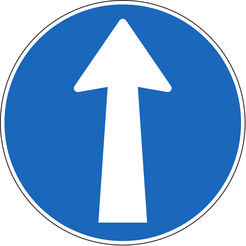 Straight ahead only sign in Switzerland