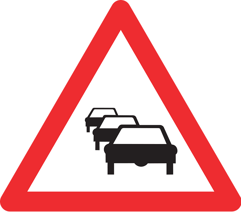 Traffic queues likely ahead sign in Switzerland