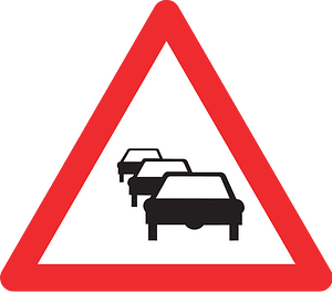 Traffic queues likely ahead sign in Switzerland