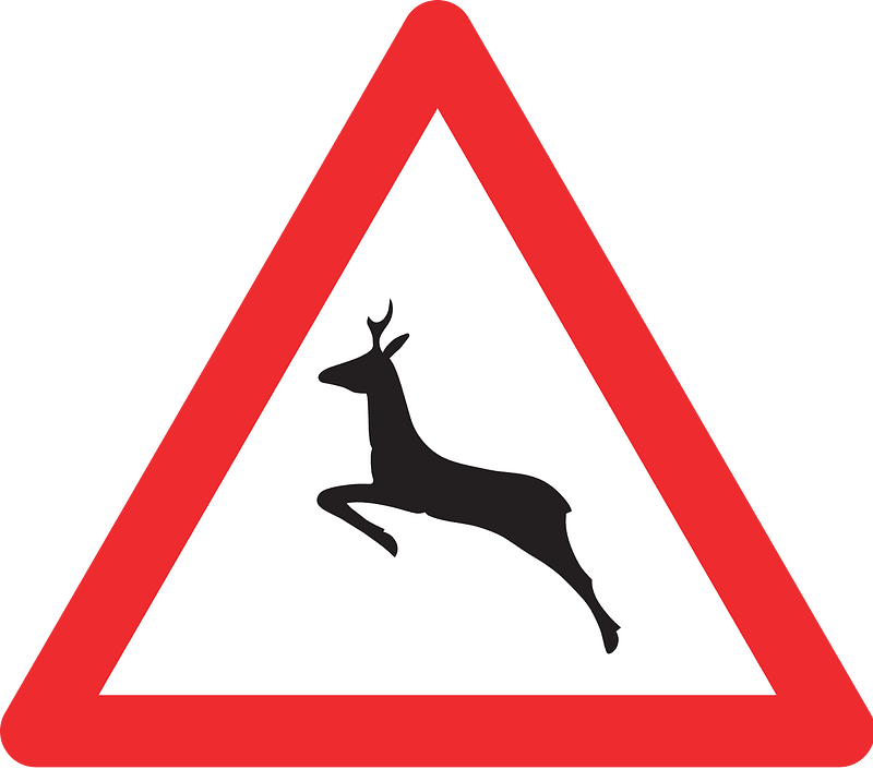 Wild animals sign in Switzerland