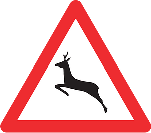 Wild animals sign in Switzerland