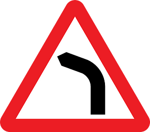 Bend ahead sign in UK