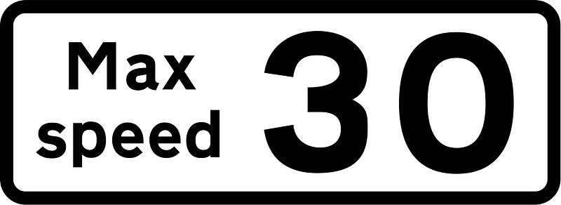 Advisory speed sign in UK