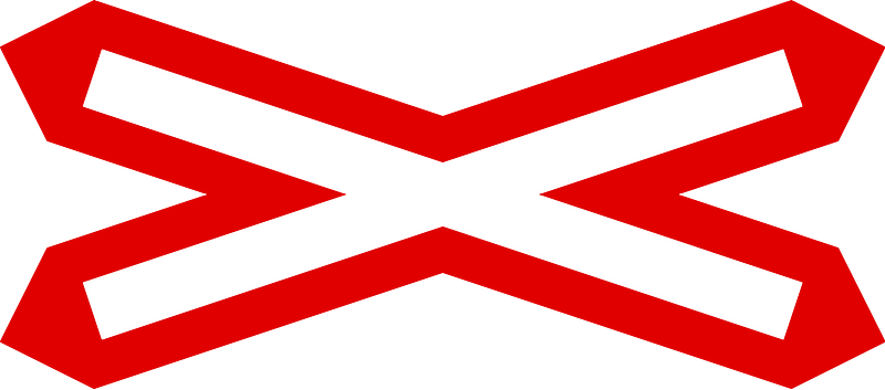 Level crossing (one track) sign in UK