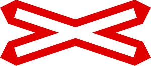 Level crossing (one track) sign in UK
