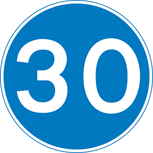 Minimum speed limit sign in UK