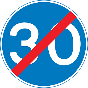 Minimum speed limit ends sign in UK