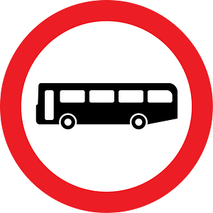 No buses sign in UK